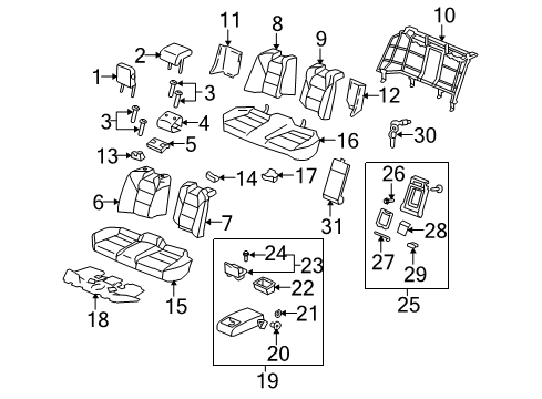 2010 Acura TL Rear Seat Components Cupholder (Gray) Diagram for 82183-TK4-A12ZA
