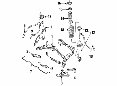1992 Infiniti Q45 Rear Suspension Actuator Kit-Rear, LH Diagram for 52153-64U26