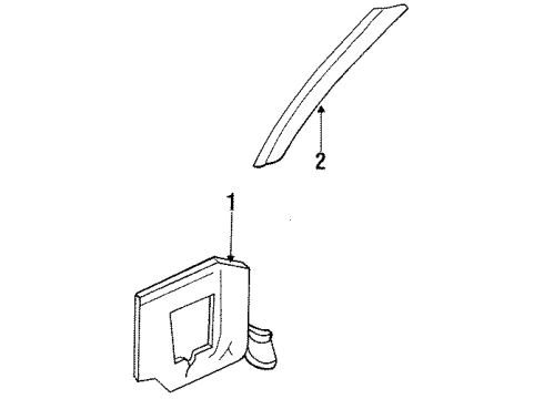 1987 Nissan 300ZX Interior Trim - Pillars, Rocker & Floor GARNISH Pillar Diagram for 76909-16P10