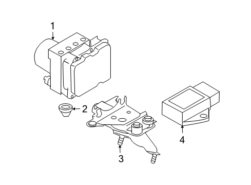 2014 Infiniti QX70 ABS Components Bracket-Actuator Diagram for 47840-1CA0A