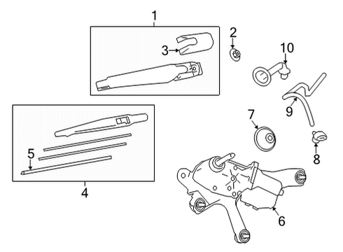 2022 Toyota Corolla Cross Wiper & Washer Components Wiper Blade Diagram for 85242-0A030