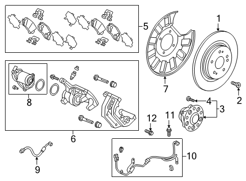 2021 Honda Odyssey Anti-Lock Brakes Disk, Rear Brake Diagram for 42510-THR-A00