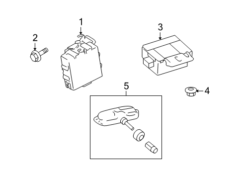 2009 Scion xB Tire Pressure Monitoring Control Module Diagram for 89769-12030