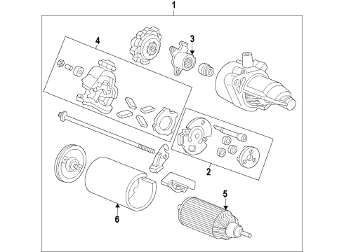 2011 Honda Insight Starter Gear Set, Reduction Diagram for 31220-R0A-004