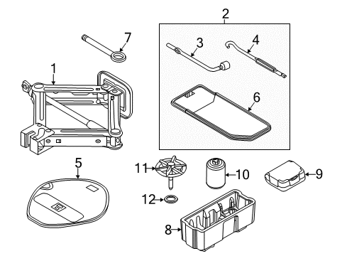 2013 Kia Rio Jack & Components Case-Tool Diagram for 091491W000