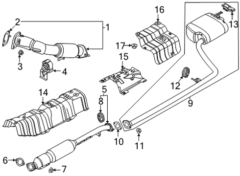 2022 Hyundai Sonata Exhaust Components Protector-Heat Diagram for 28788-L5000