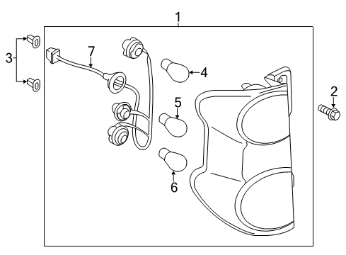 2014 Nissan NV200 Bulbs Combination Lamp Assy-Rear, LH Diagram for 26555-3LM0A