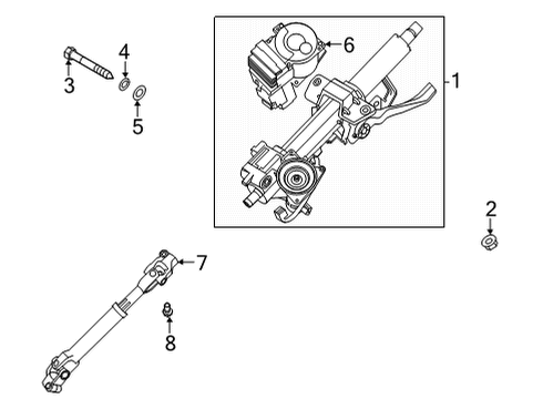 2021 Hyundai Sonata Steering Column & Wheel, Steering Gear & Linkage Joint Assembly-STRG Diagram for 56400-L1500