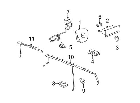 2008 Hummer H2 Air Bag Components Sensor Asm-Inflator Restraint Front End Discriminating Diagram for 10366053