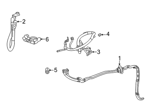 2022 Cadillac CT4 Battery Cables Positive Cable Diagram for 84877629