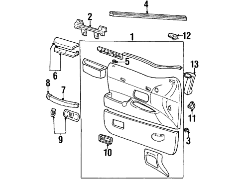 1997 Lincoln Town Car Interior Trim - Front Door Inner Weatherstrip Diagram for F4VY5420568A