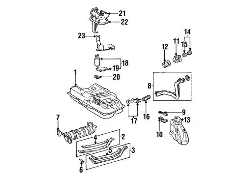 1996 Toyota Avalon Senders Fuel Pump Assembly Diagram for 23220-03020
