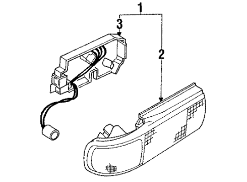 1993 Nissan Sentra Combination Lamps Body Assy-Rear Combination Lamp, RH Diagram for B6554-65Y60