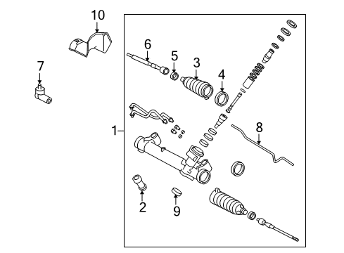 2008 Ford Focus Steering Column & Wheel, Steering Gear & Linkage Outer Tie Rod Diagram for 8S4Z-3A130-A