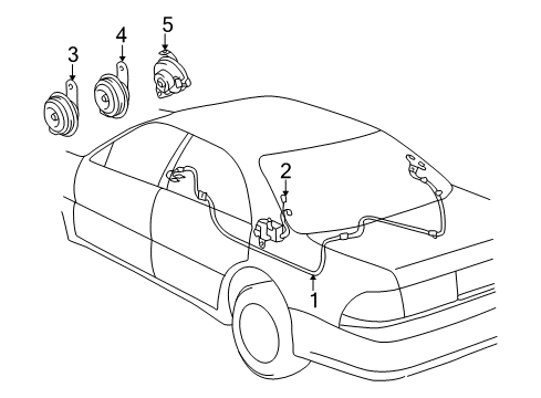 1999 Lexus ES300 Anti-Theft Components Theft Warning Control Module Diagram for 89730-33121