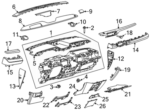 2022 Ford Mustang Mach-E Instrument Panel Side Cover Clip Diagram for -W720456-S300