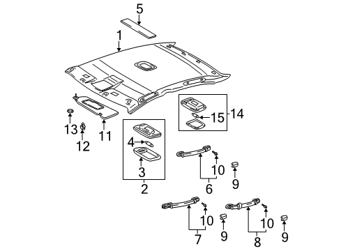 2003 Lexus ES300 Interior Trim - Roof Visor Assy, LH Diagram for 74320-3T030-A1