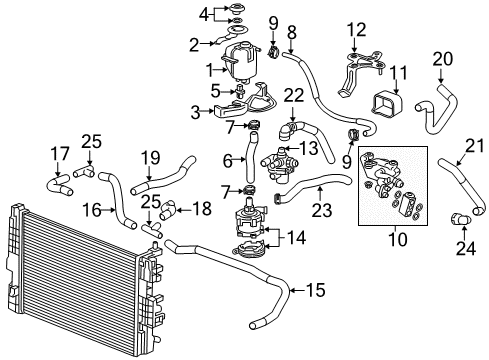 2014 Chevrolet Spark EV Hoses, Lines & Pipes Water Hose Connector Diagram for 95990270