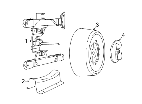 2018 Chrysler Pacifica Spare Tire Carrier Bracket-Spare Tire Diagram for 68234025AC