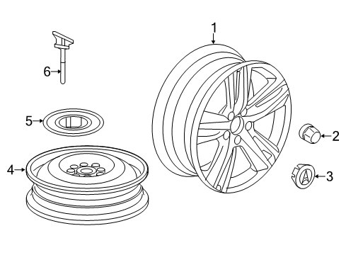 2016 Acura RDX Wheels Disk, Aluminum Wheel (18X7 1/2J) (Tpms) (Aap) Diagram for 42700-TX4-A71