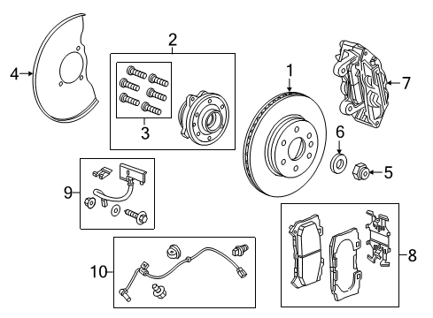 2021 Chevrolet Colorado Front Brakes Front Pads Diagram for 84873425