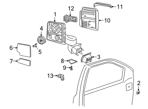 2020 Chevrolet Silverado 1500 Outside Mirrors Mirror Assembly Diagram for 84994415