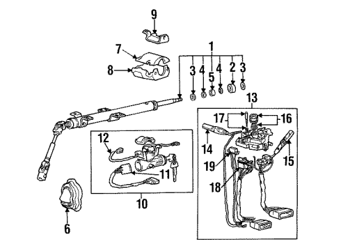 1995 Hyundai Elantra Steering Column, Steering Wheel & Trim Switch Assembly-Wiper & Washer Diagram for 93420-28500