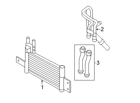 2011 Hyundai Equus Trans Oil Cooler Cooler Assembly-Oil Diagram for 25460-3N000