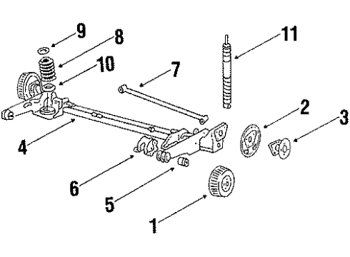 1989 Chevrolet Celebrity Rear Brakes Rear Shock Absorber Assembly Diagram for 22046415