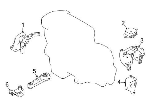 2022 Nissan Rogue Sport Engine & Trans Mounting Bracket Engine Diagram for 11254-4BB1A