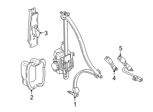 2004 Acura MDX Seat Belt Outer Set, Right Front Seat Belt (Saddle) Diagram for 04814-S3V-A03ZB