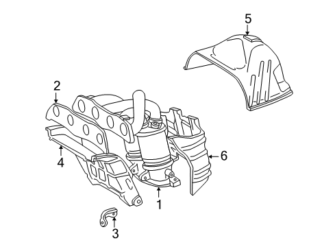 2004 Toyota MR2 Spyder Exhaust Manifold Exhaust Manifold Stay Diagram for 17118-22080