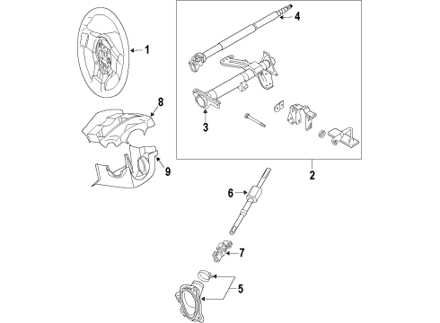 2010 Nissan 370Z Steering Column & Wheel, Steering Gear & Linkage Column-Steering Tilt Diagram for 48810-1EA1A