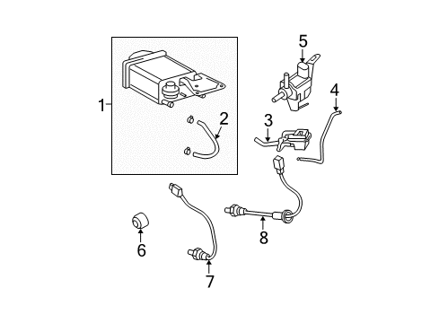 2012 Toyota Yaris Emission Components Vapor Canister Diagram for 77740-52110