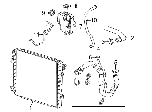 2017 Chevrolet Silverado 2500 HD Radiator & Components Outlet Hose Diagram for 84376513