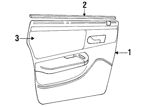 1995 Dodge Intrepid Interior Trim - Rear Door WEATHERST-Inner Belt Rear Door Diagram for 4756017