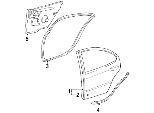 2000 Chrysler LHS Rear Door WEATHERSTRIP-Rear Door Diagram for TE68HD5AG