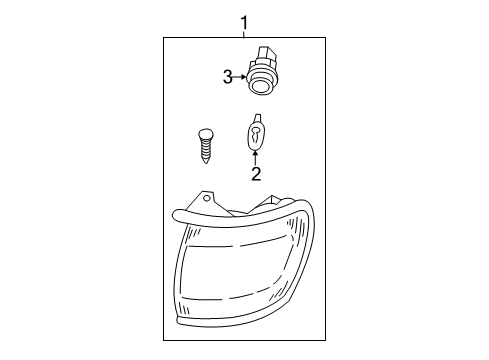 1998 Nissan Pathfinder Bulbs Lamp Assembly-Side Combination, RH Diagram for 26110-0W026