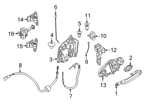 2020 BMW M8 Door BOWDEN CABLE, DOOR OPENER, F Diagram for 51217428531