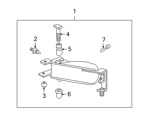 2001 Cadillac DeVille Fog Lamps Lamp Asm, Front Fog Diagram for 25713290