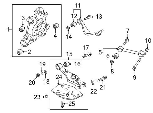 2019 Kia K900 Rear Suspension Components, Lower Control Arm, Upper Control Arm, Ride Control, Stabilizer Bar Bush Diagram for 52718J6000