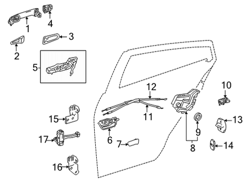 2019 Toyota Mirai Lock & Hardware Lock Assembly Diagram for 69050-62010