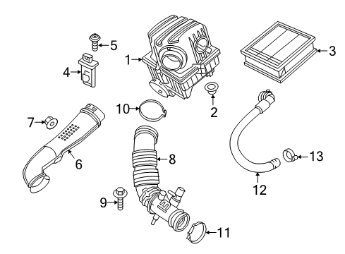 2015 Jeep Renegade Filters Clamp-Air Cleaner Duct Diagram for 68257096AA