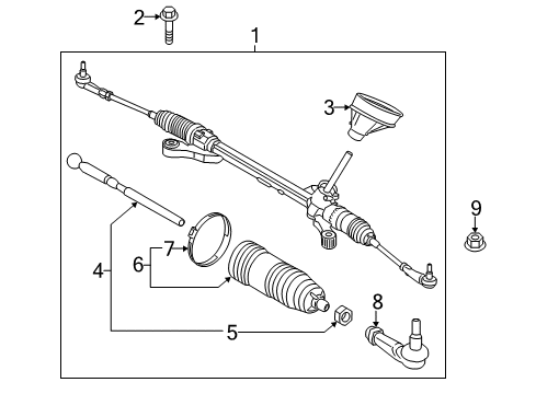 2017 Ford Fiesta Steering Column & Wheel, Steering Gear & Linkage Outer Tie Rod Diagram for BE8Z-3A130-A