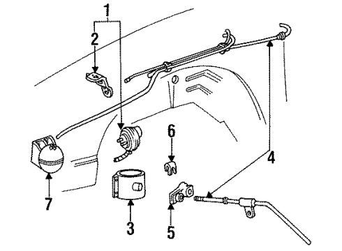 1994 Mercury Cougar Cruise Control System Actuator Assembly Diagram for F4SZ9A825B