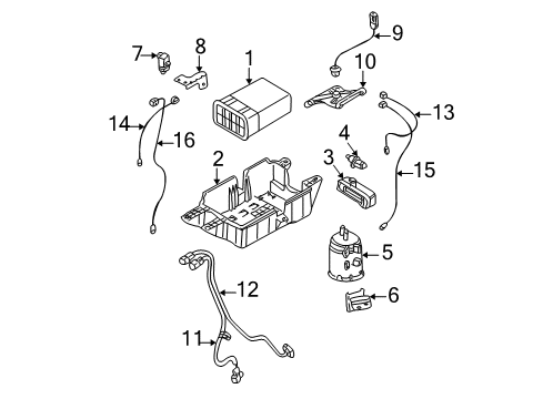 2002 Kia Sedona Emission Components PCV Valve Diagram for 2674035550