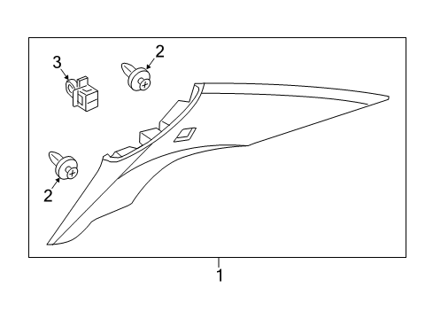 2018 Acura TLX Interior Trim - Quarter Panels Garnish Left, Rear (Platinum Gray) Diagram for 84181-TZ3-A02ZC