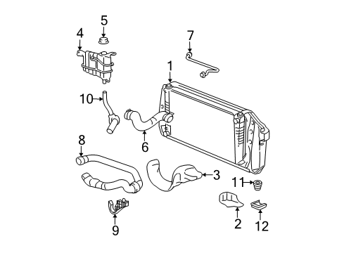 2003 Ford Expedition Radiator & Components Lower Hose Diagram for 2L1Z-8286-AB