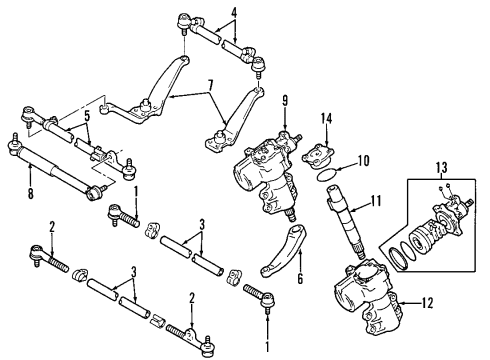 1997 Lexus LX450 P/S Pump & Hoses, Steering Gear & Linkage Cooler Assy, Oil Diagram for 44420-60221