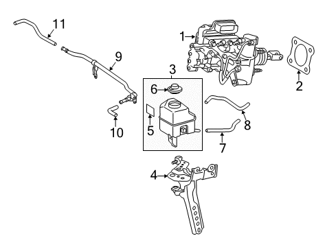 2012 Toyota Camry Hydraulic System Brake Booster Diagram for 47050-33110